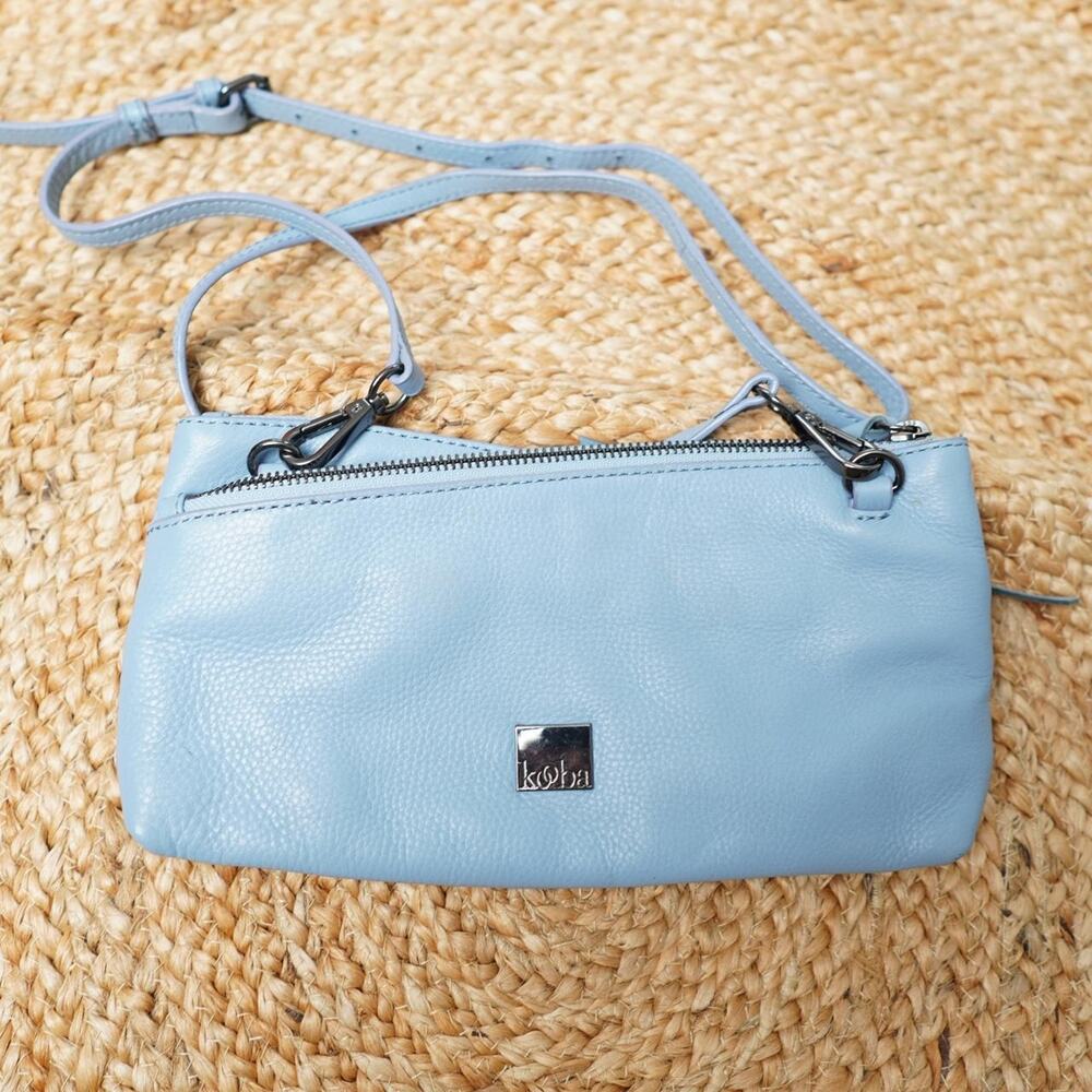 Koba Leather Crossbody Bag Blue Y2K Minimalist